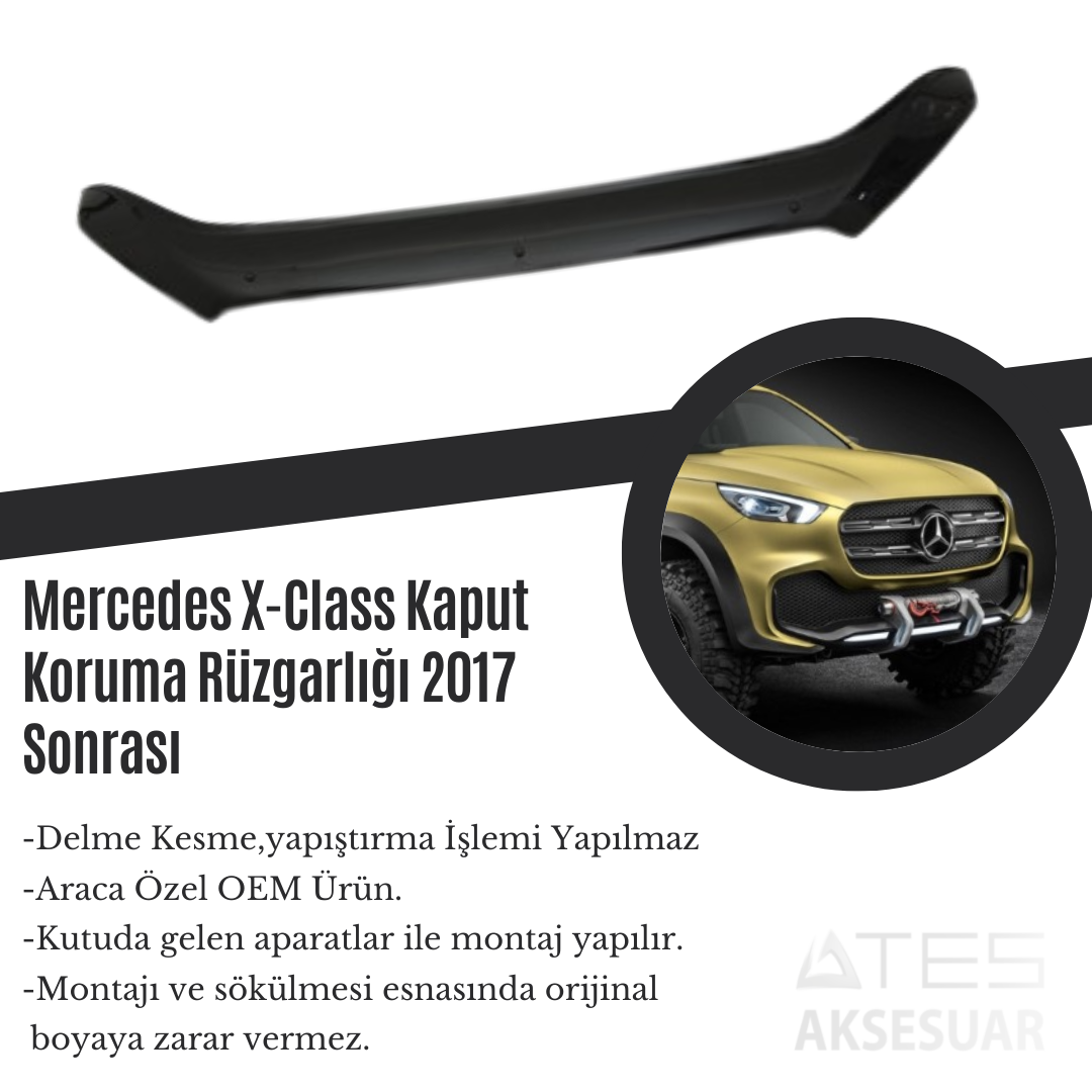 52.png Mercedes X-Class Kaput Koruma Rüzgarlığı 2017 Sonrası - Görsel 1