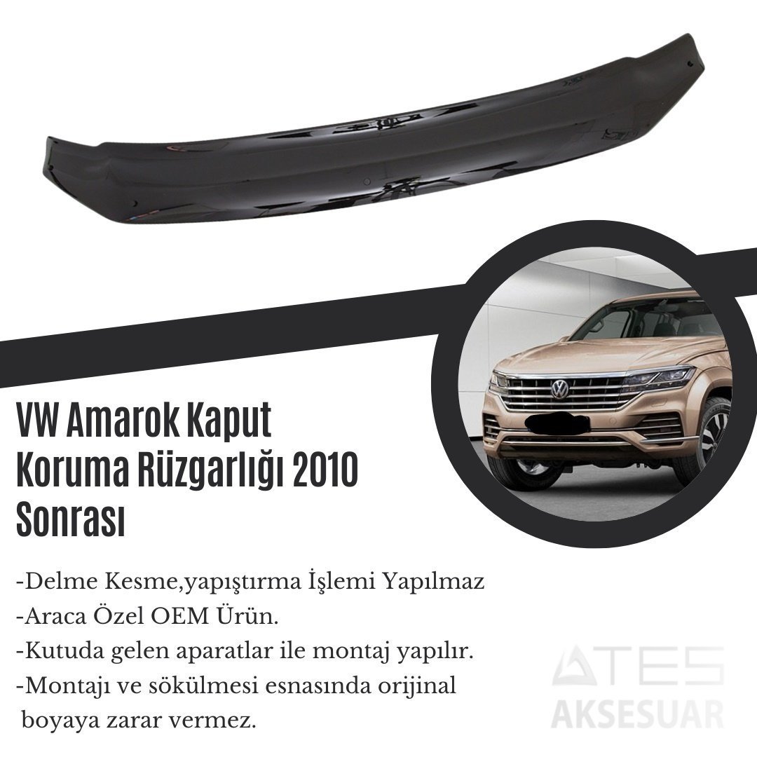 89.jpg VW Amarok Kaput Koruma Rüzgarlığı 2010 Sonrası - Görsel 1