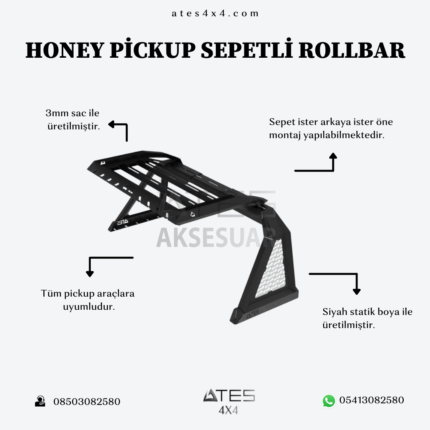 Sepetli Pickup Rollbar - Honey Serisi
