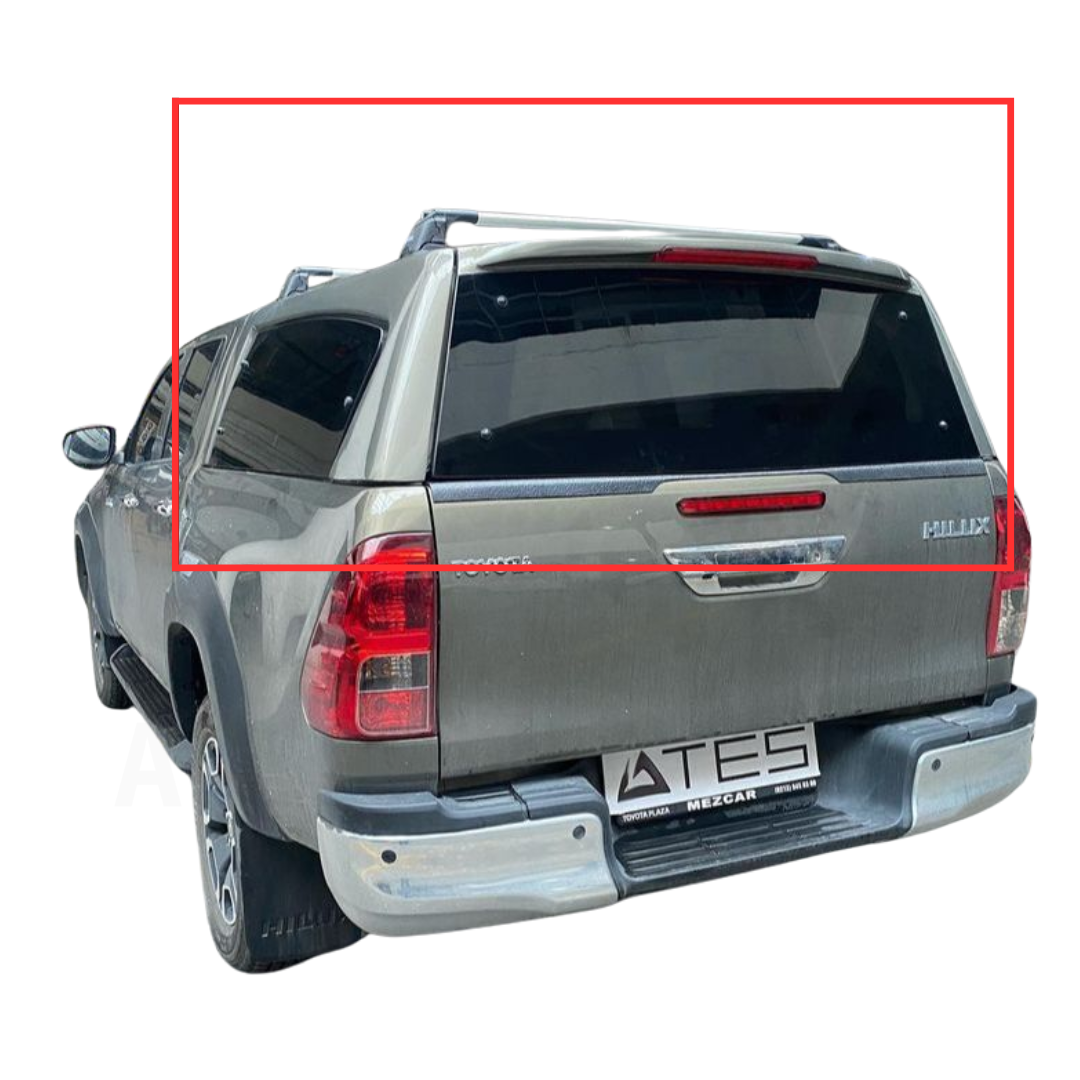 toyota-hilux-kabin.png Toyota Hilux Camlı Kabin + Araç Üstü Çadır Taşıyıcılı - Görsel 1