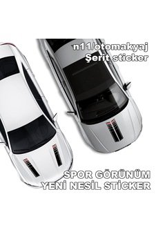 Mitsubishi L200 Kaput Uyumlu Şerit Havalandırma Sticker Siyah