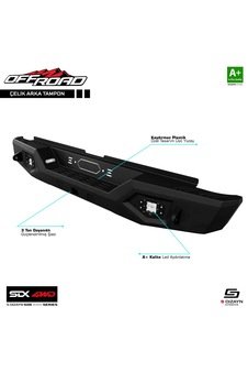 IMG-4094815059302122850.jpg S-Dizayn SDX 4WD Off Road Toyota Hilux 8 Çelik Arka Tampon V1 Led - Görsel 1