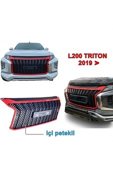 Mitsubishi L200 Triton 2019-2022 Ön Panjur Petekli Kırmızı .8874